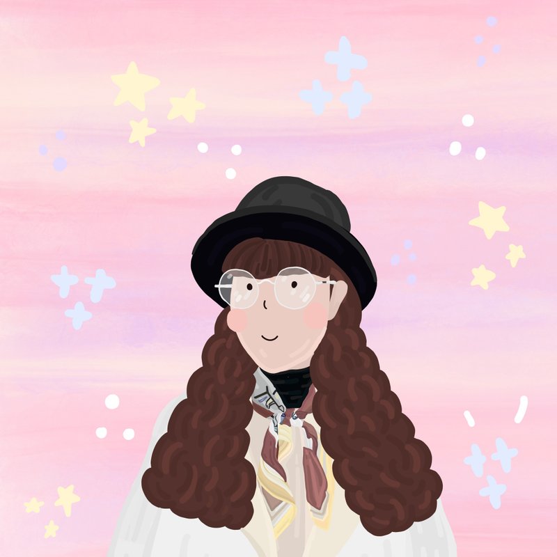 定制化人像 大头贴 似颜绘 (电子档) - 电子手绘真人画像/绘画/插画 - 其他材质 多色