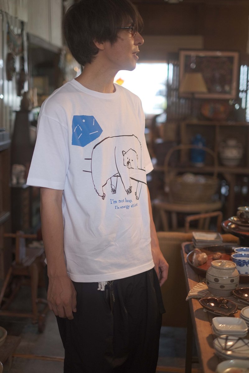 T恤 节能驾驶小熊 - 中性连帽卫衣/T 恤 - 其他材质 白色