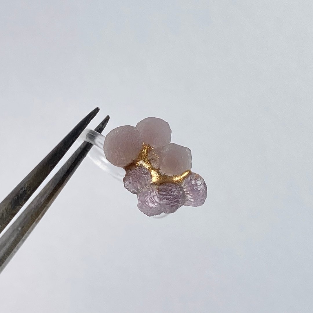 Grape agate earring, For one ear  (F1) - 耳环/耳夹 - 半宝石 