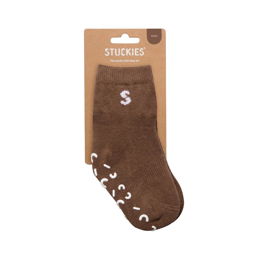 Stuckies - 婴儿防滑袜 - Wood - 婴儿袜子 - 棉 