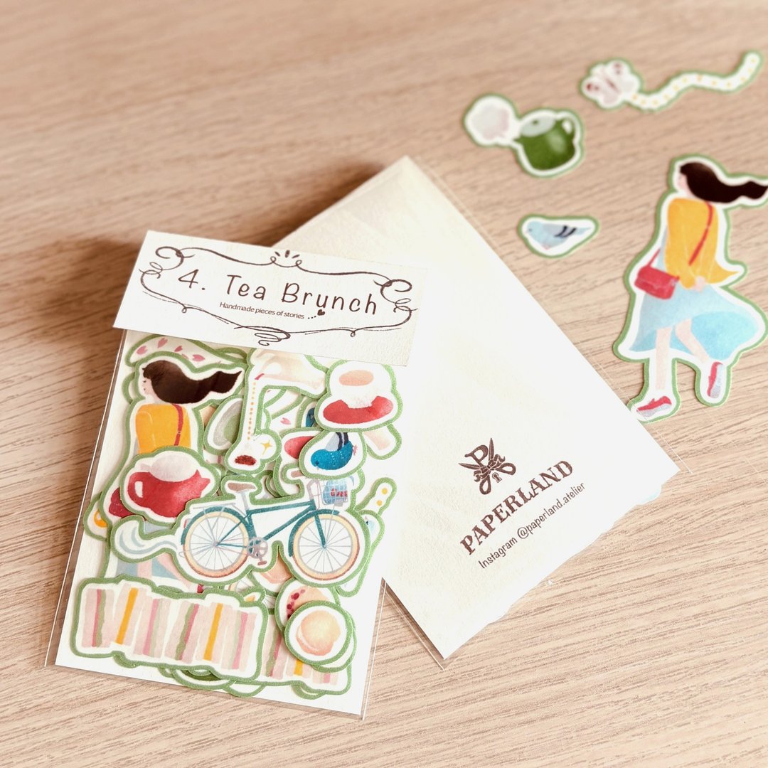 手帐装饰用 和纸纸胶带贴纸 Tea Brunch 纸制品 PAPERLAND - 贴纸 - 纸 