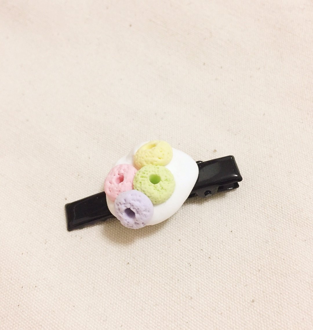 牛奶彩色圈圈发夹((满600随机送神秘小礼物)) - 发饰 - 粘土 多色