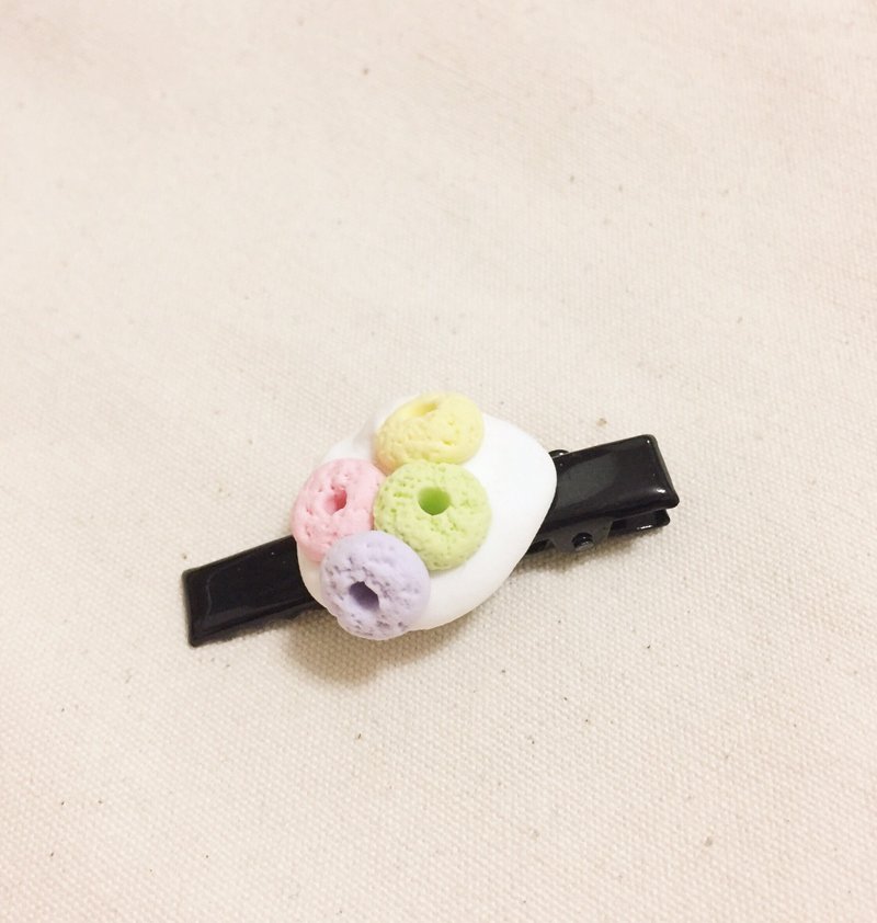 牛奶彩色圈圈发夹((满600随机送神秘小礼物)) - 发饰 - 粘土 多色