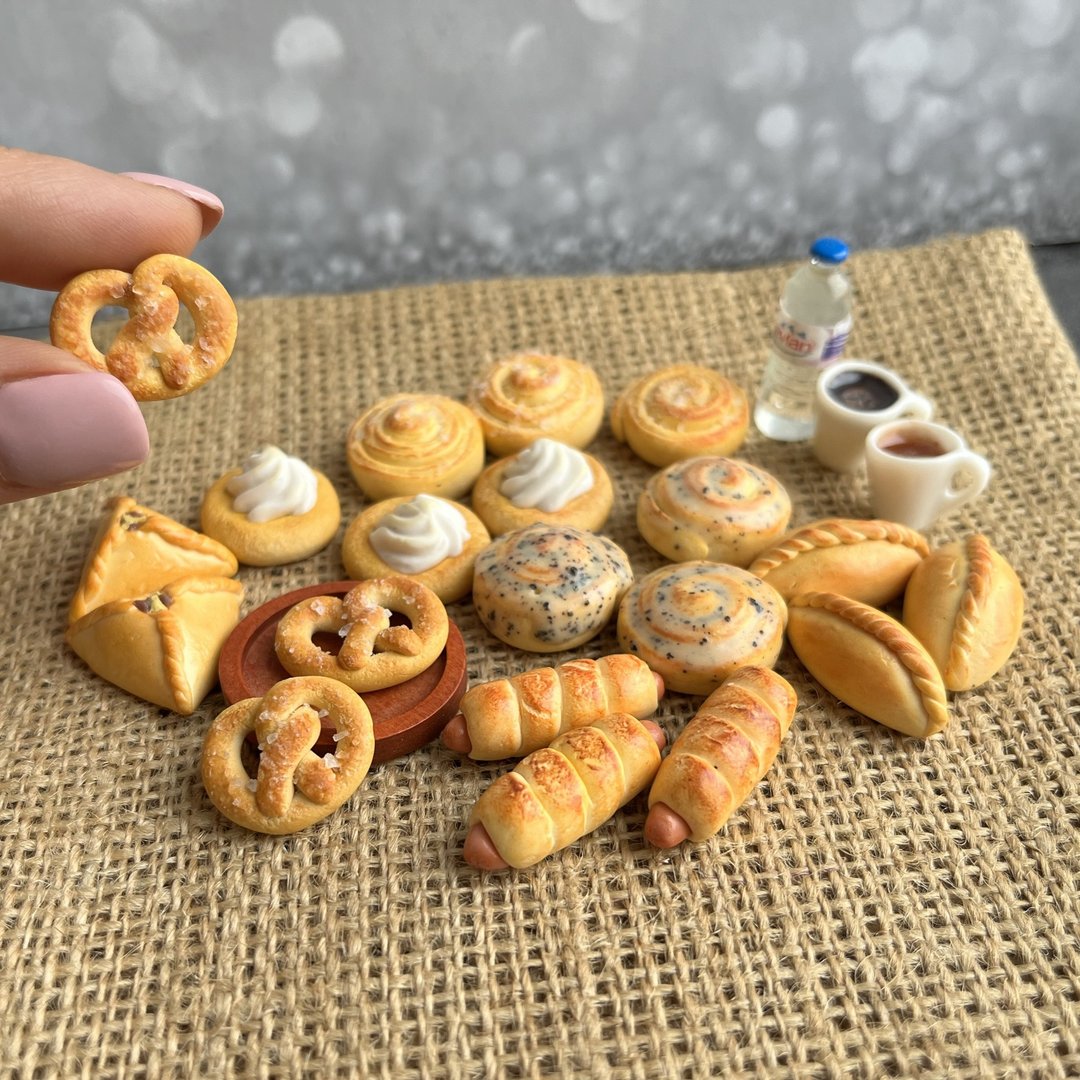 迷你糕点 1/6娃娃屋烘焙食品 芭比娃娃屋食品 - 其他 - 粘土 多色