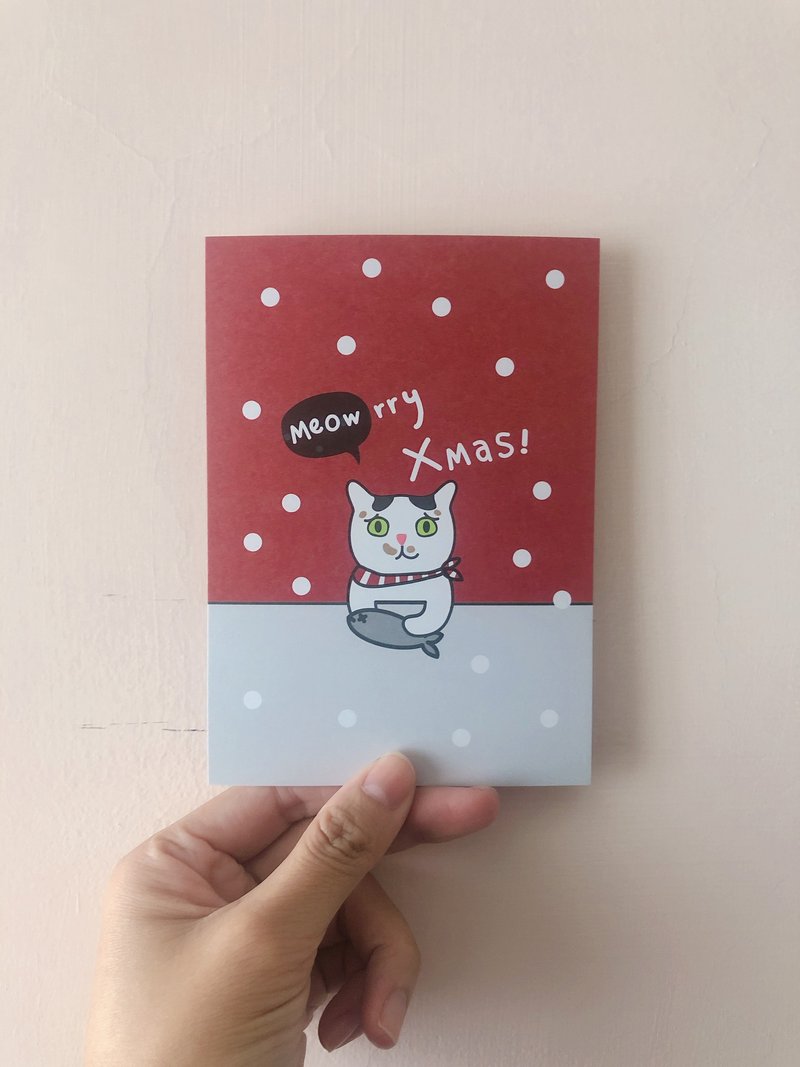 Meow-rry Xmas   喵斯马斯圣诞卡 - 卡片/明信片 - 纸 红色