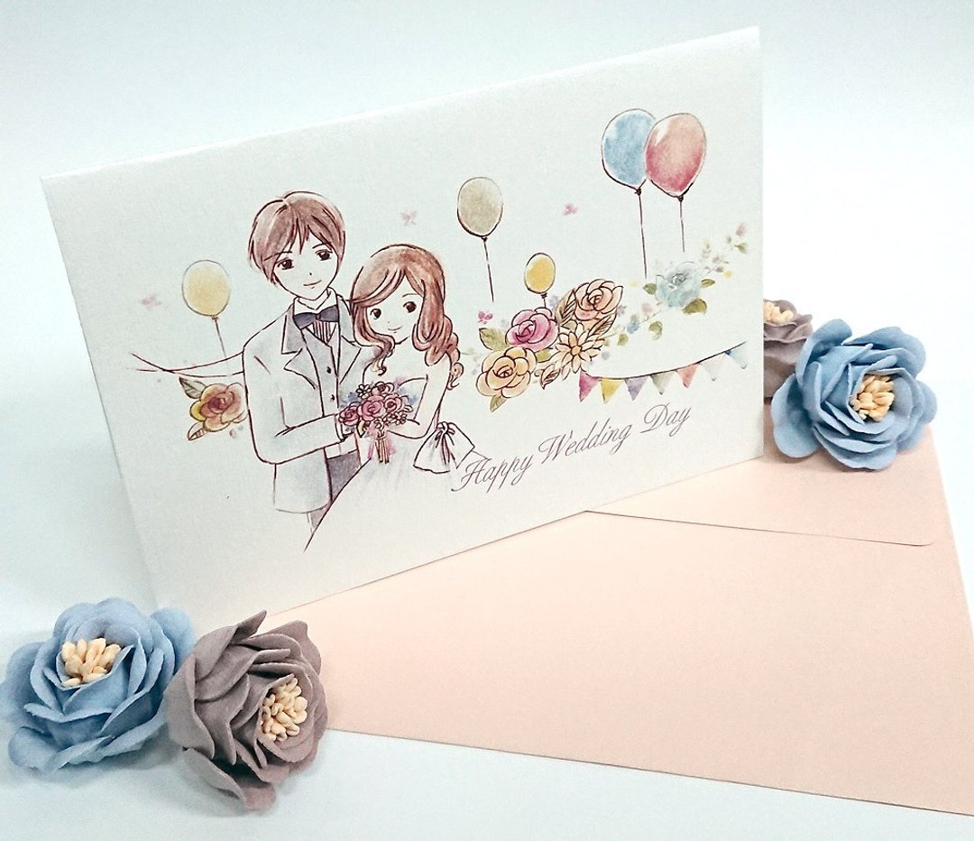 Happy Wedding Day  / 结婚新婚祝贺卡 - 卡片/明信片 - 纸 