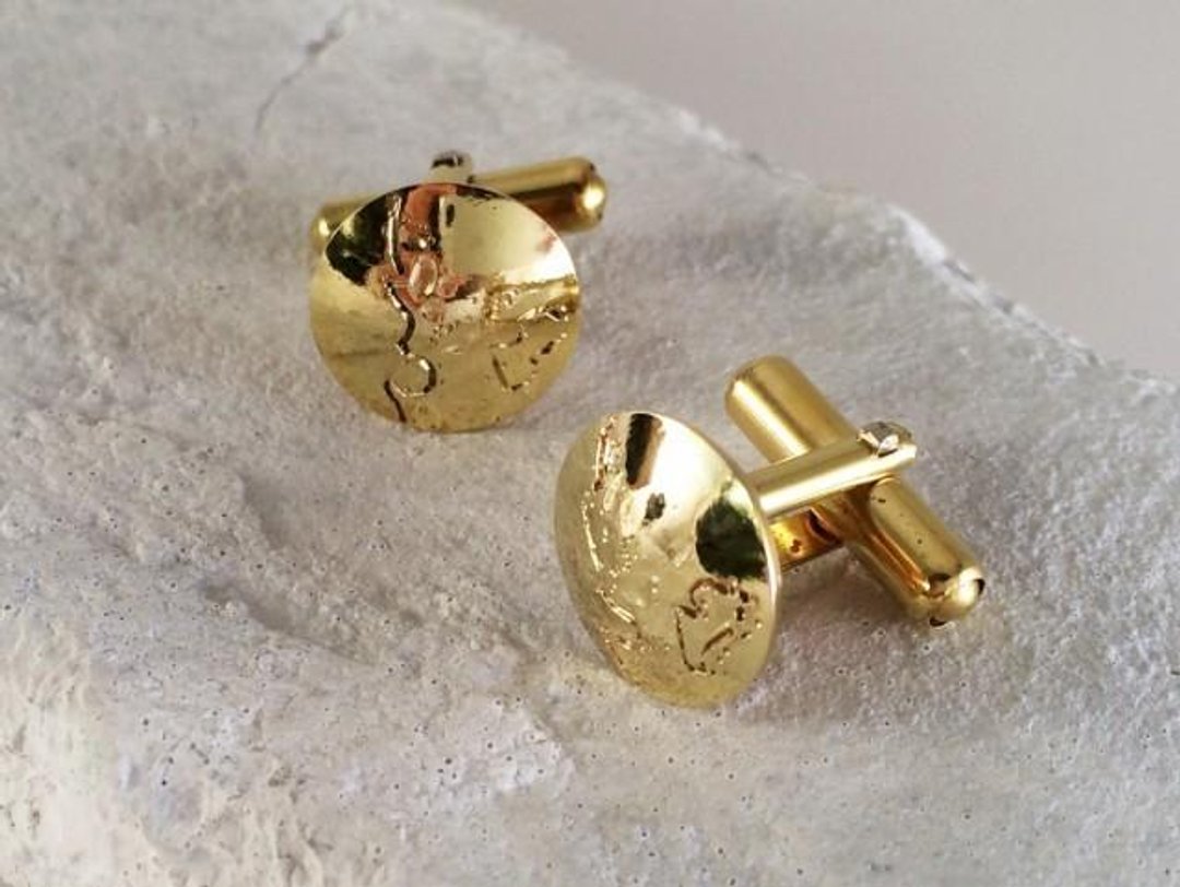 The Earth Brass Cufflinks - 袖扣 - 其他金属 金色