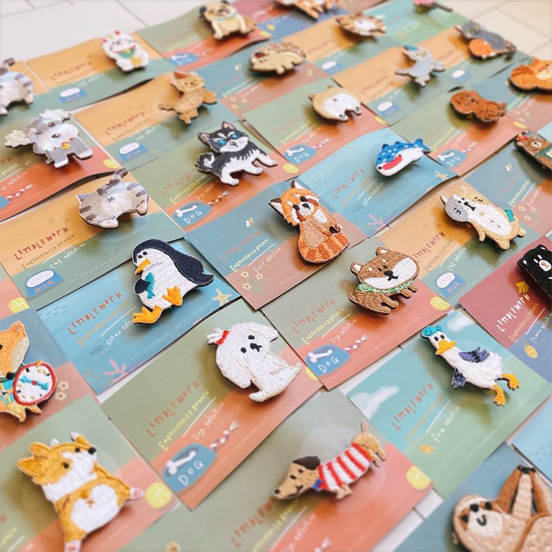 【超值福袋】刺绣别针组合 / 五件起 | Littdlework - 徽章/别针 - 绣线 多色