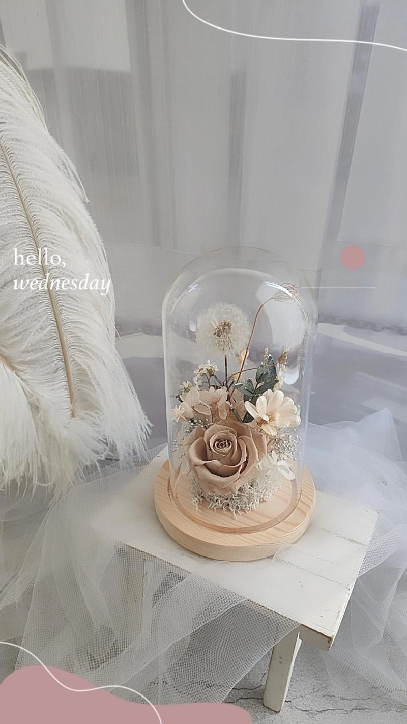 【1人开班】花艺手作课程-玫瑰玻璃花盅-永生花玻璃罩 - 植栽 - 植物．花 