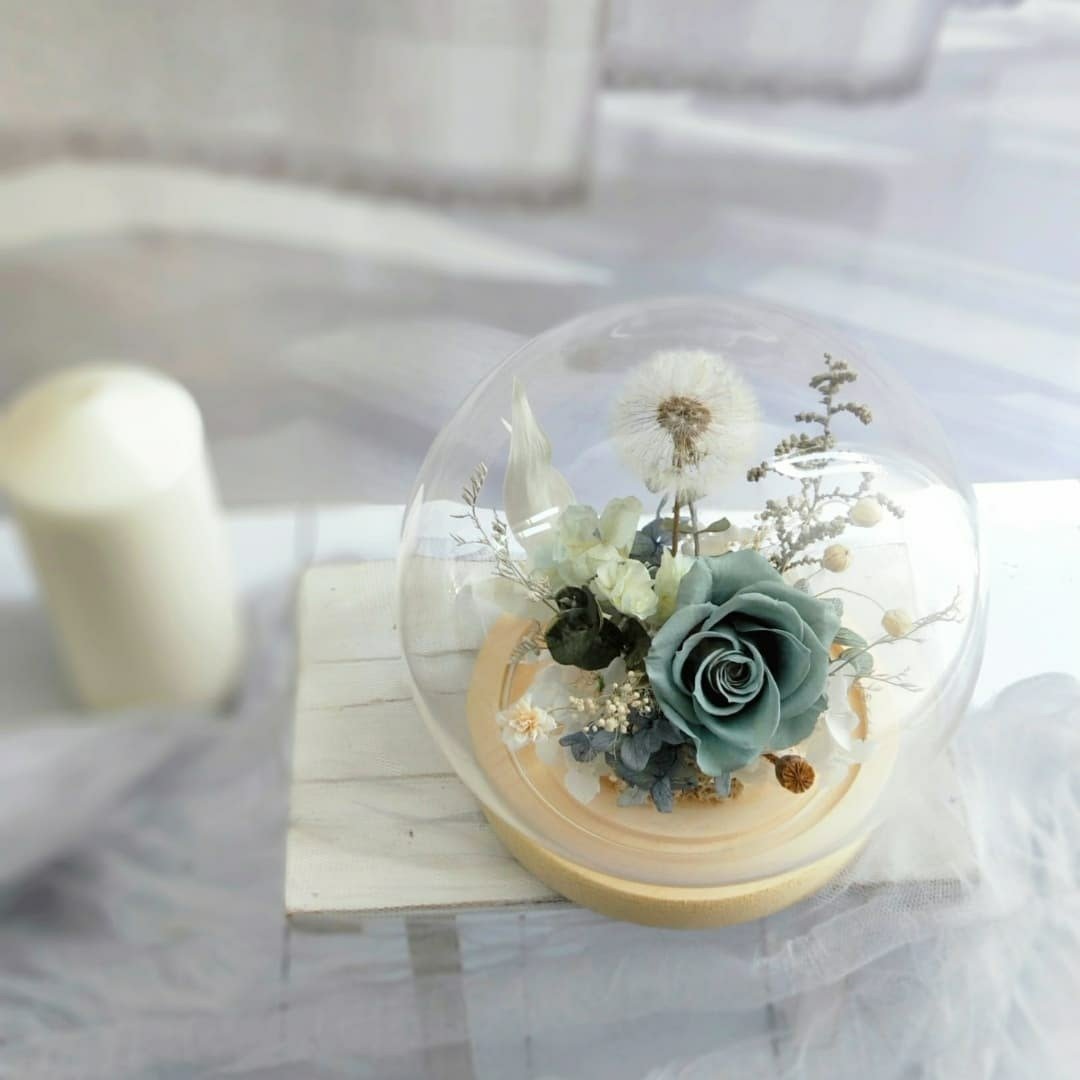 花艺手作课程 - 玻璃罩花盅课程 永生花 不凋花 - 植栽 - 植物．花 