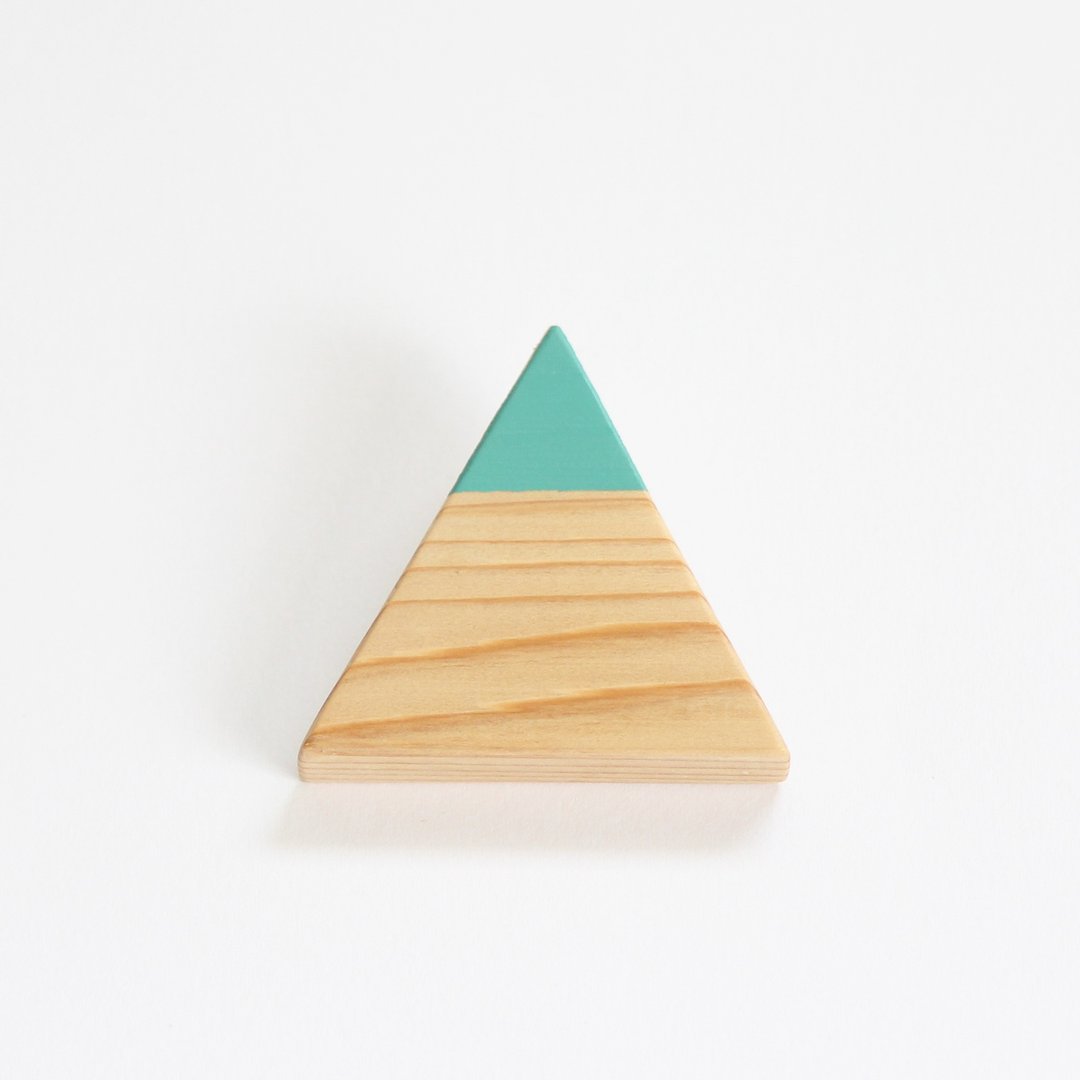 Fuji brooch - 胸针 - 木头 蓝色