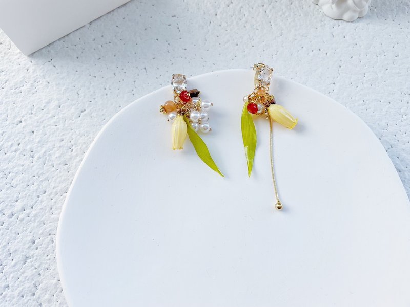 串串手作|花草集耳环手作课程(中阶手作课程) - 金工/饰品 - 半宝石 