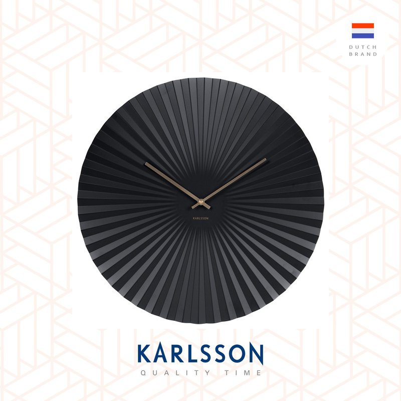 荷兰Karlsson 50cm Wall clock Sensu black 黑色放射设计挂钟 - 时钟/闹钟 - 其他金属 黑色