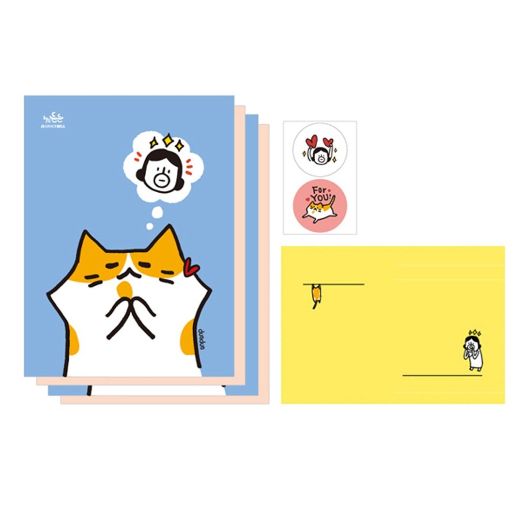 Hello Dun Dun 啰登登系列 迷你信纸信封组 04.健康 - 卡片/明信片 - 纸 