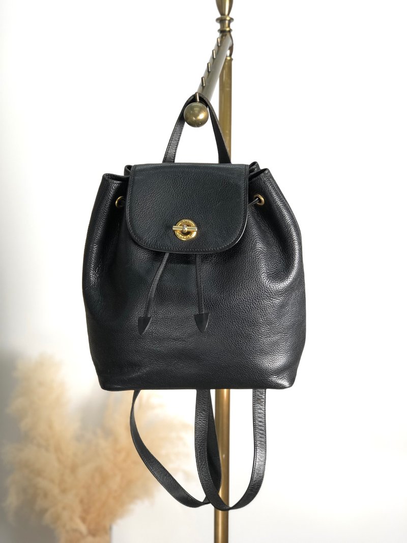 【 日本直送 名牌中古包 】CELINE 赛琳 后背包 黑色 锁头 皮革 复古后背包 vintage 古董 u7henu - 后背包/双肩包 - 真皮 黑色