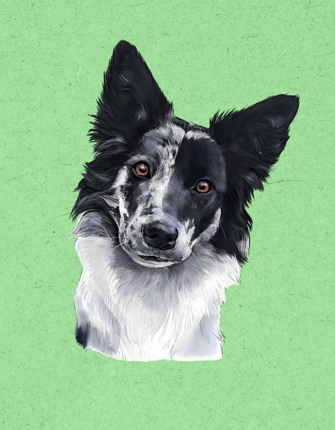 Super realistic and detailed Custom Digital Portrait Dog - Personalized dog art - 电子手绘真人画像/绘画/插画 - 其他材质 