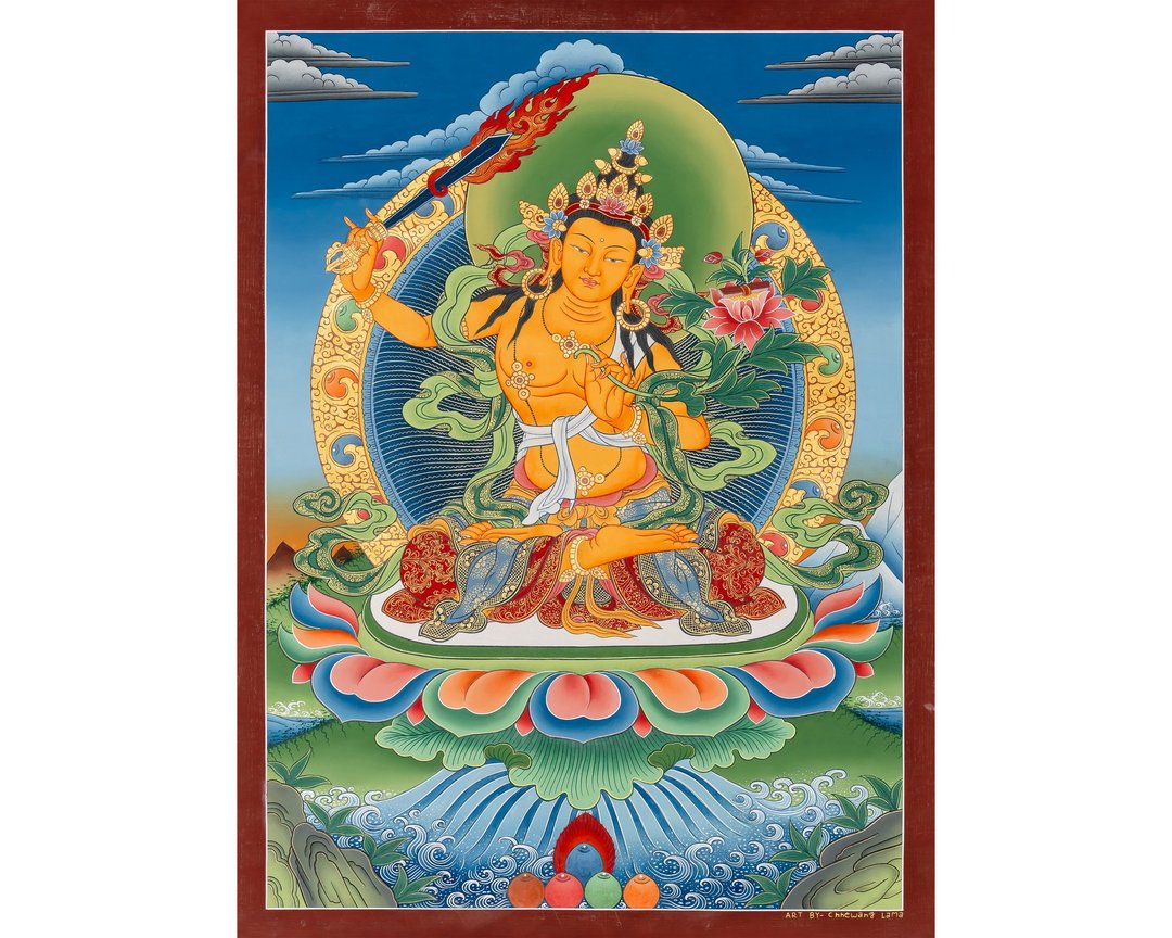 冥想艺术  华丽的文殊菩萨唐卡  灵性的光辉 - 墙贴/壁贴 - 其他材质 多色