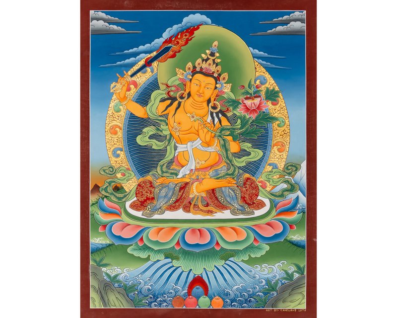 冥想艺术  华丽的文殊菩萨唐卡  灵性的光辉 - 墙贴/壁贴 - 其他材质 多色