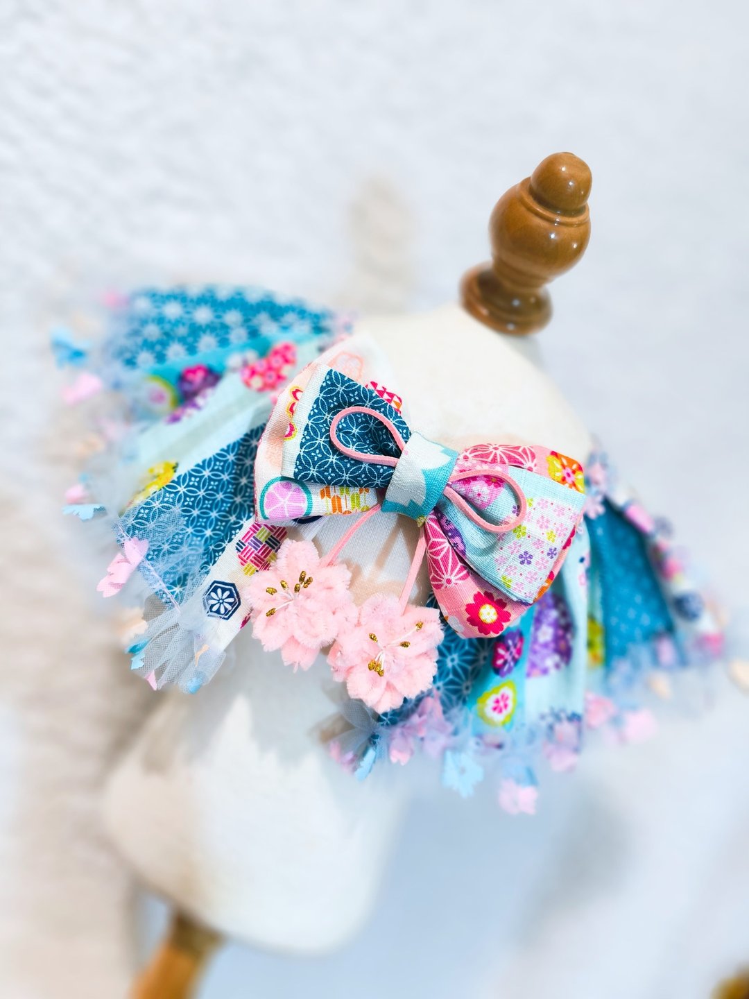 Sakura 和风 樱花 造型颈饰 颈项 collar - 衣/帽 - 棉 蓝色