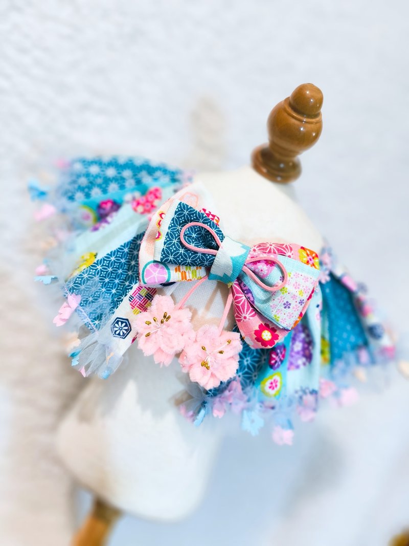 Sakura 和风 樱花 造型颈饰 颈项 collar - 衣/帽 - 棉．麻 蓝色