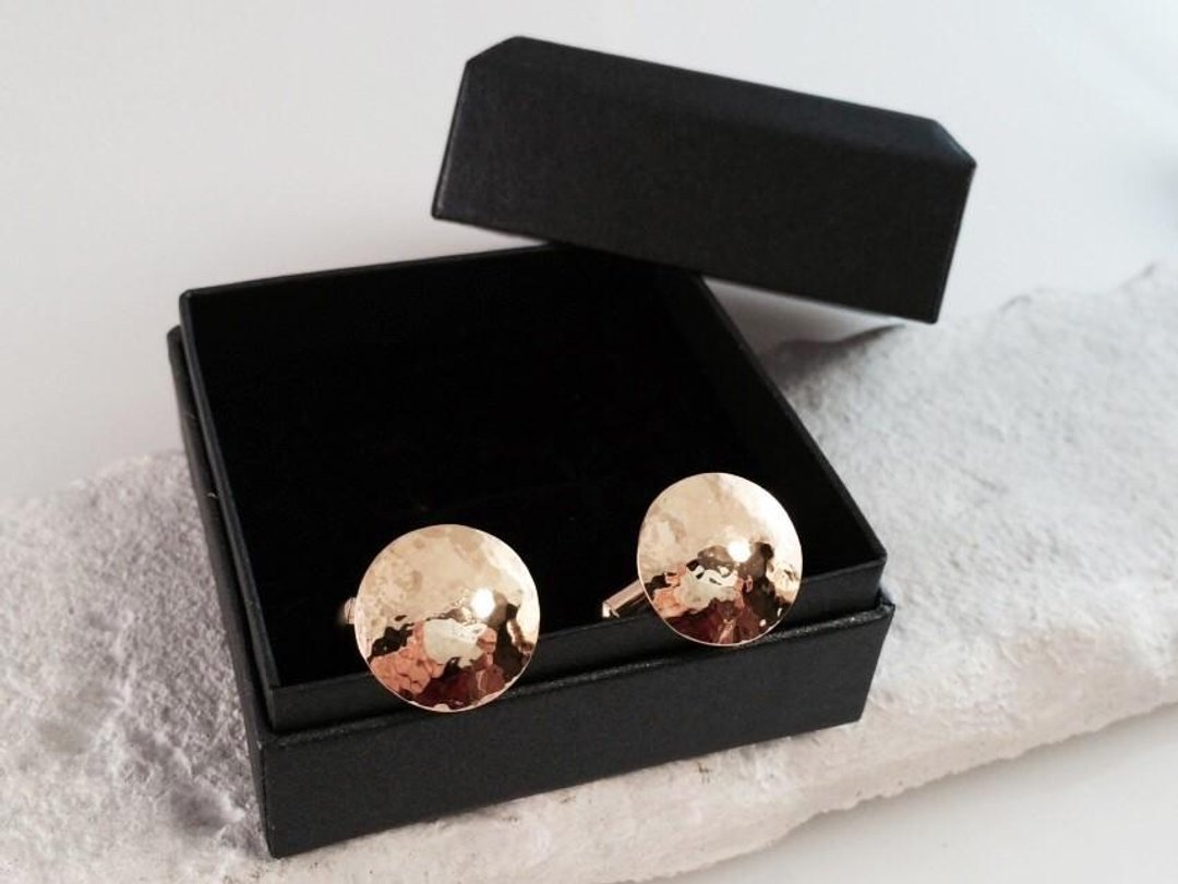 Brass ◆ Forged cufflinks - 袖扣 - 其他金属 金色