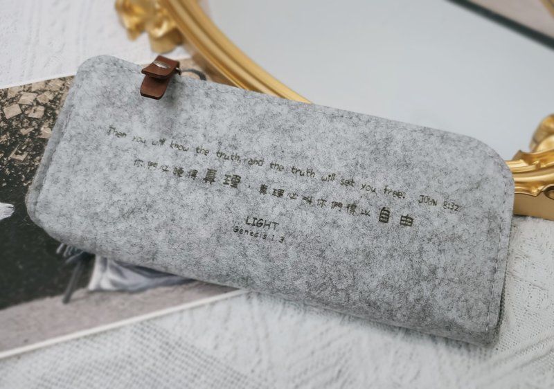 经文羊毛毡笔袋/福音礼品/基督教礼品/受洗礼物/幸福小组/原创文 - 铅笔盒/笔袋 - 其他材质 