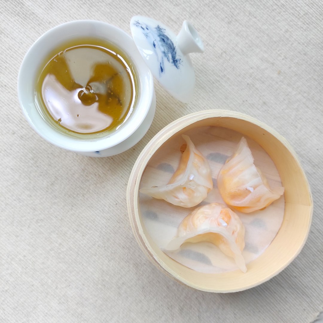 香港特色手信 一盅两件 - 中式点心虾饺蜡烛及茶香蜡烛 - 蜡烛/烛台 - 蜡 白色