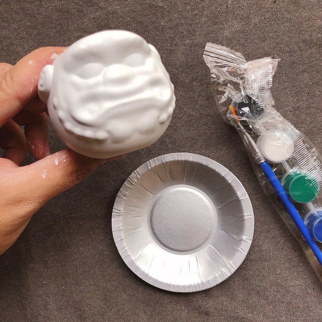 金门风狮爷水泥盆器DIY彩绘材料包 - 插画/绘画/写字 - 水泥 白色