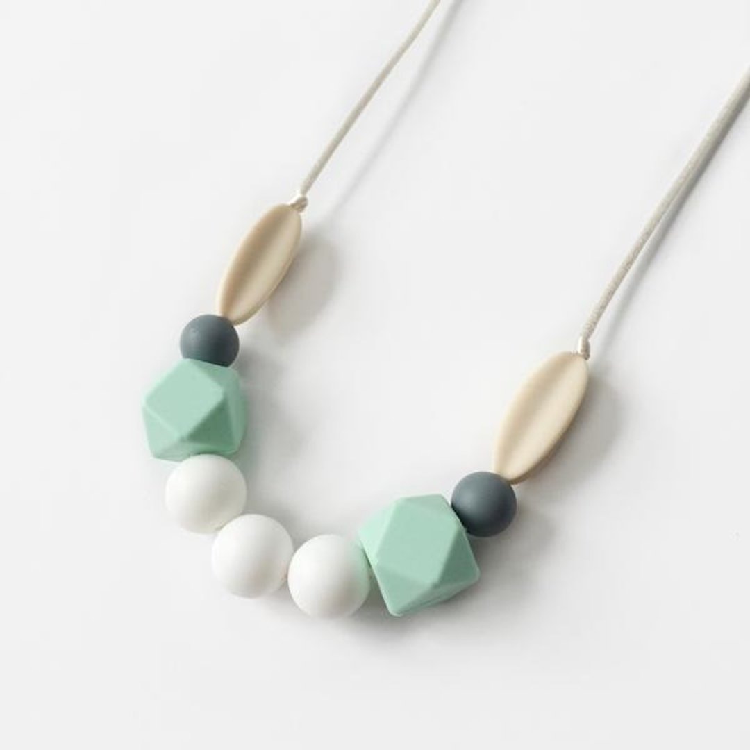 SAGE SILICONE NECKLACE - MINT - 项链 - 其他材质 绿色