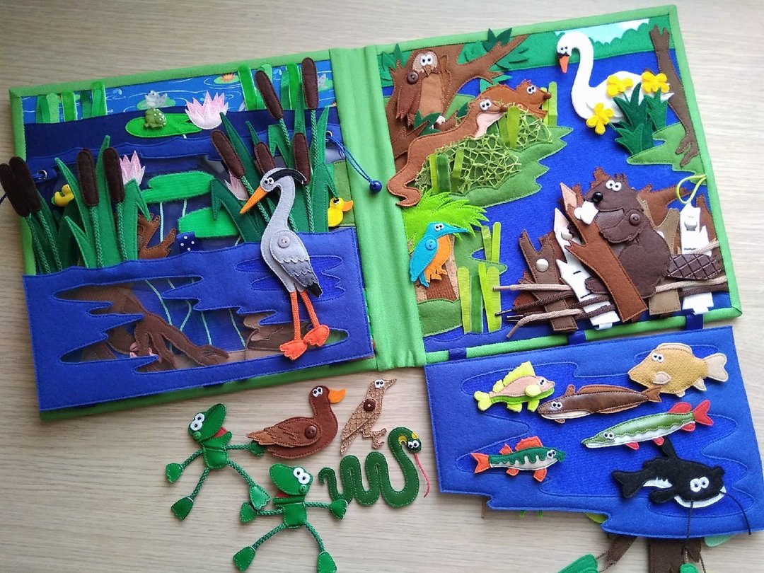 Water Wildlife Quiet Book Pattern, Diy Quiet Book Pages, Felt Busy Book Pattern - 编织/刺绣/羊毛毡/裁缝 - 其他材质 