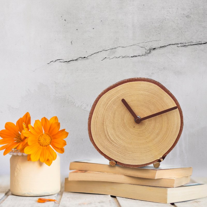 annual ring clock - 时钟/闹钟 - 木头 咖啡色