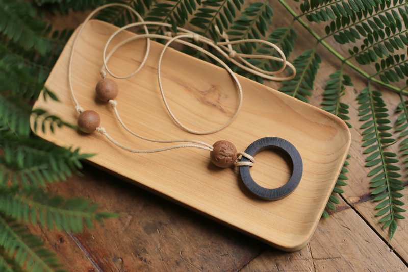 壹染指香品 | 合香香珠+紫檀\紫光檀 圆环 | 设计款项链 一物一图 - 项链 - 植物．花 