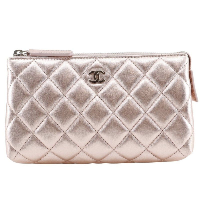 【日本直送】香奈儿 CHANEL Classique (Classic) 化妆包 A69259 羊皮 闪耀粉色 女仕【二手】 - 化妆包/杂物包 - 真皮 粉红色