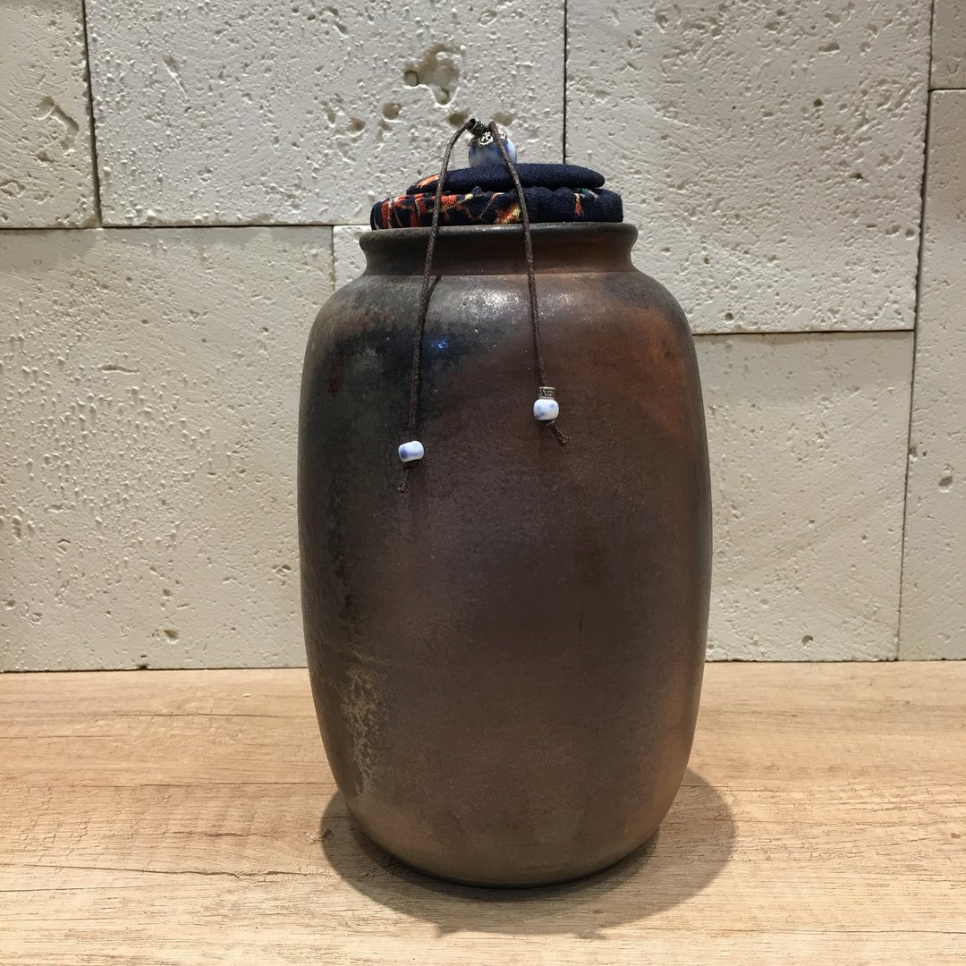 柴烧茶仓 花器 手作 - 花瓶/陶器 - 陶 咖啡色