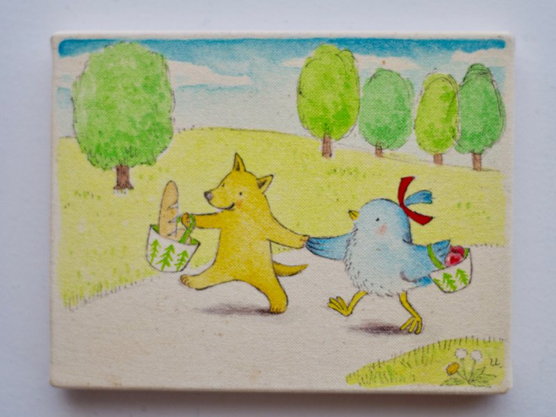 original painting   Just come home from shopping - 画框/相框 - 棉 蓝色