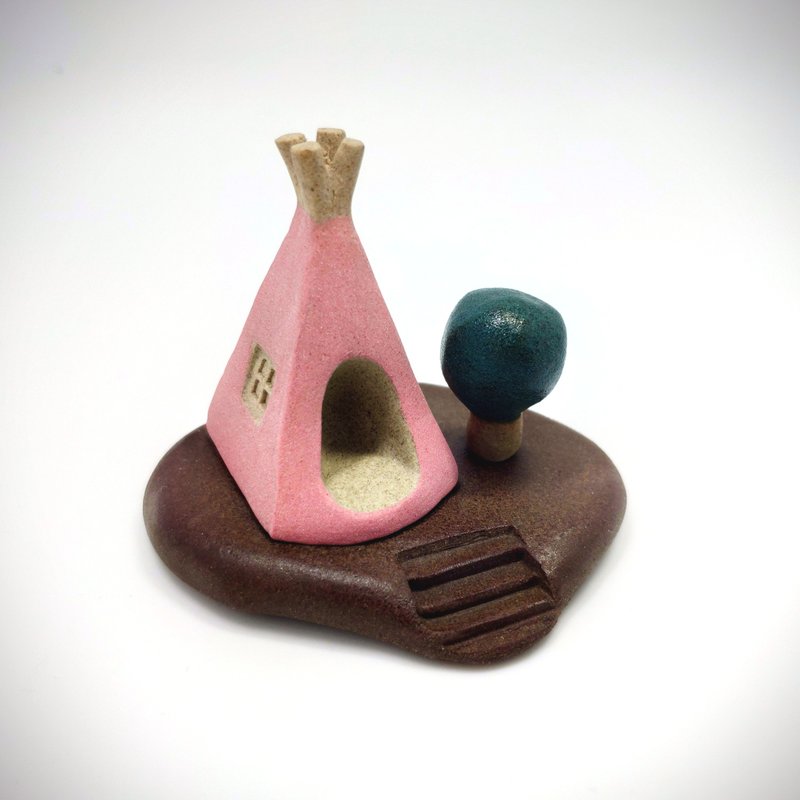 陶瓷印地安屋  陶瓷小房子 - 香薰/精油/线香 - 陶 多色