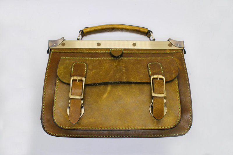 格莱斯顿 斜挎包 手提包 收纳包 真皮皮包 复古做旧风格小众 礼物 - 侧背包/斜挎包 - 真皮 