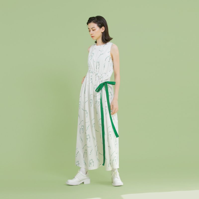 tan tan / 手掌兄弟白色抽绳洋装 - 洋装/连衣裙 - 其他材质 白色