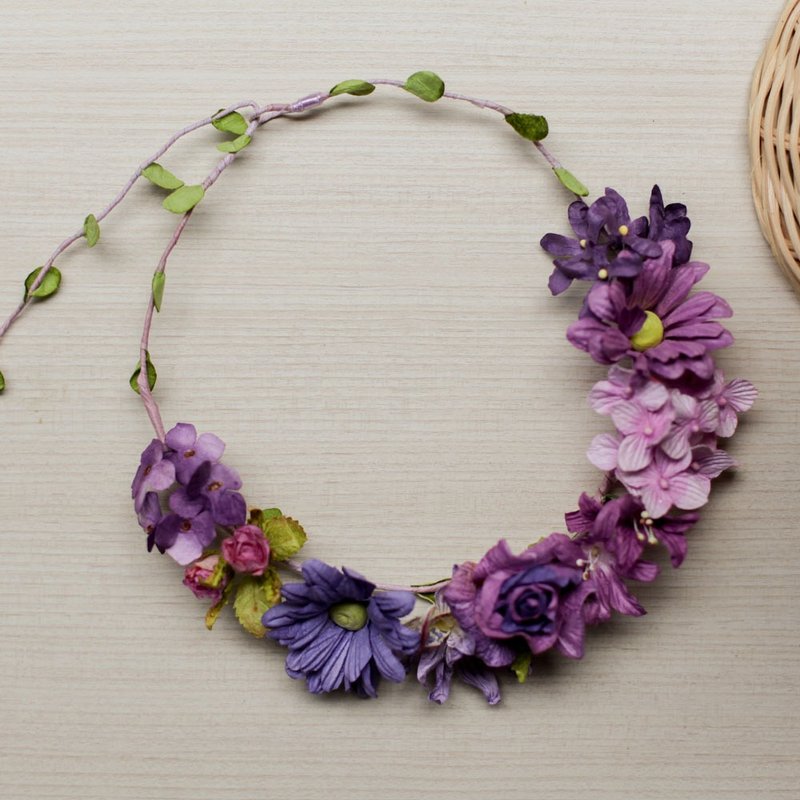 FC105 : Handmade Flower Crown, Sweet Purple - 发饰 - 纸 紫色