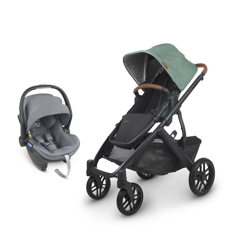 台湾宅配【UPPAbaby】【推车提篮组合】VISTA V2森林绿+蓝灰提篮 - 婴儿车/手推车 - 其他材质 绿色
