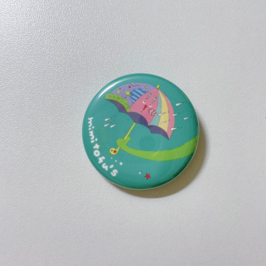 mimitofus planet 小圆胸章　一支小雨伞 绿色 - 胸针 - 不锈钢 多色