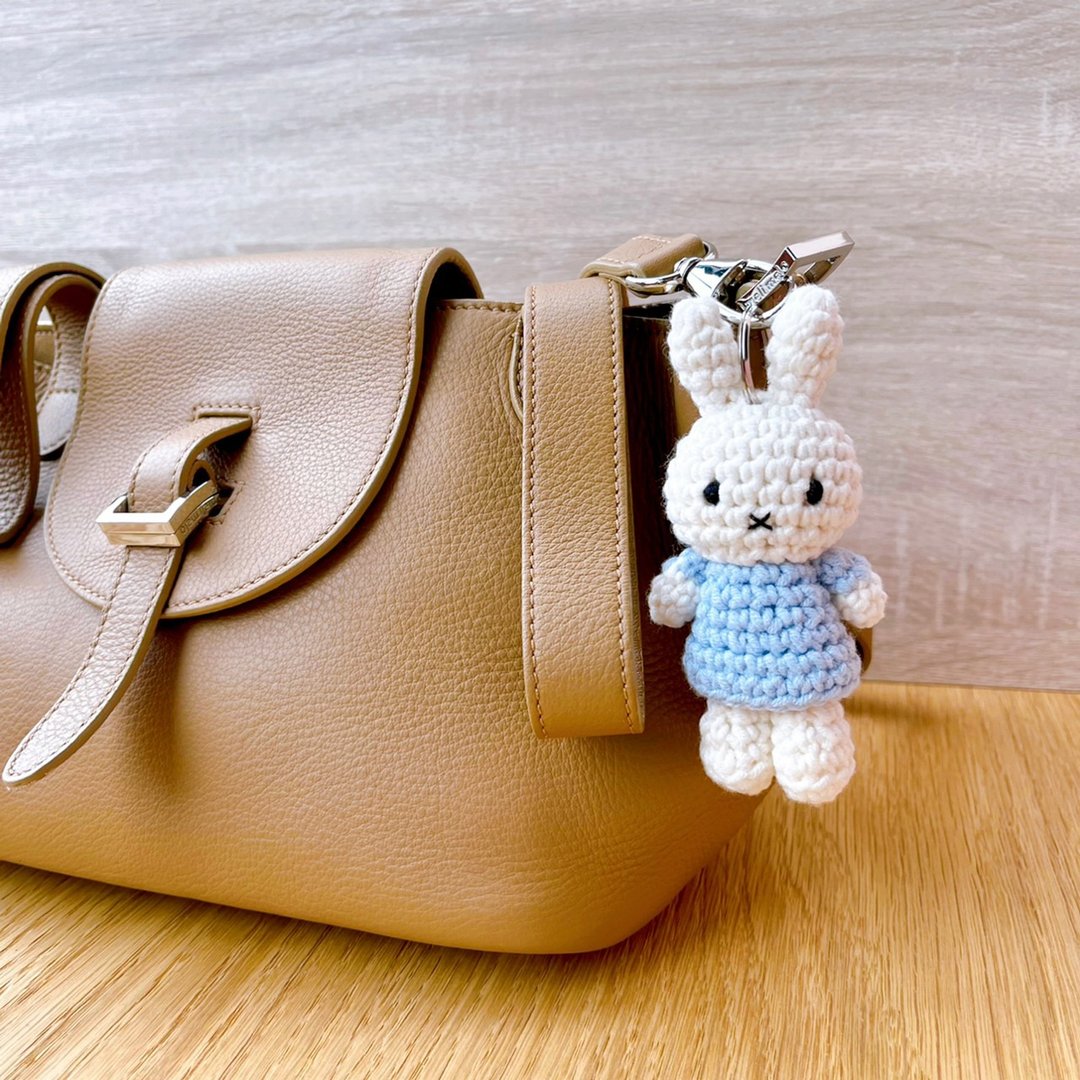 Just Dutch | Miffy 米飞兔 手工编织 粉蓝 钥匙圈 吊饰 - 钥匙链/钥匙包 - 棉 蓝色