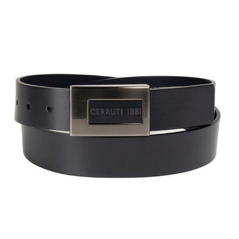 CERRUTI 1881 限量3折 顶级小牛皮皮带 全新专柜展示品 - 皮带/腰带 - 真皮 黑色