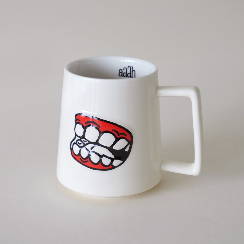 【aaah咖啡】啊嘴巴马克杯 - 咖啡杯/马克杯 - 陶 白色