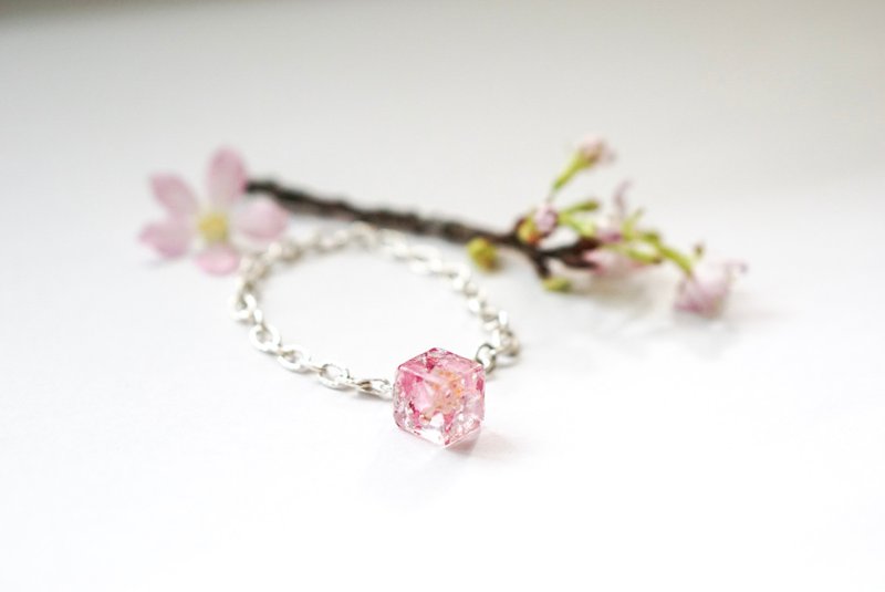 桜の季节 - 春季限定 樱花瓣925 Silver 纯银手链 - 手链/手环 - 植物．花 粉红色