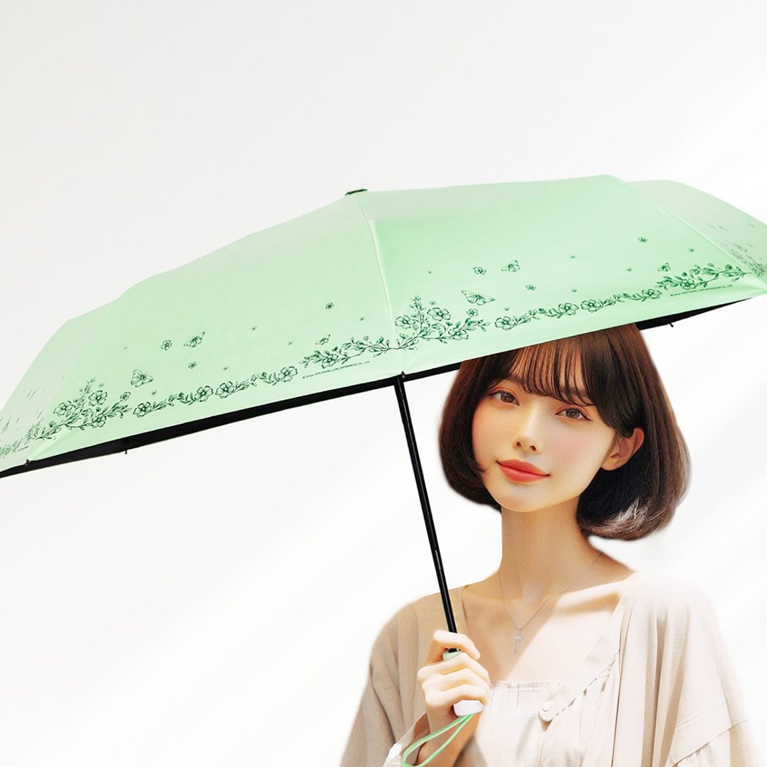 双龙蝶舞轻量黑胶自动伞/防晒阳伞折伞防风雨伞(湖水绿) - 雨伞/雨衣 - 防水材质 绿色