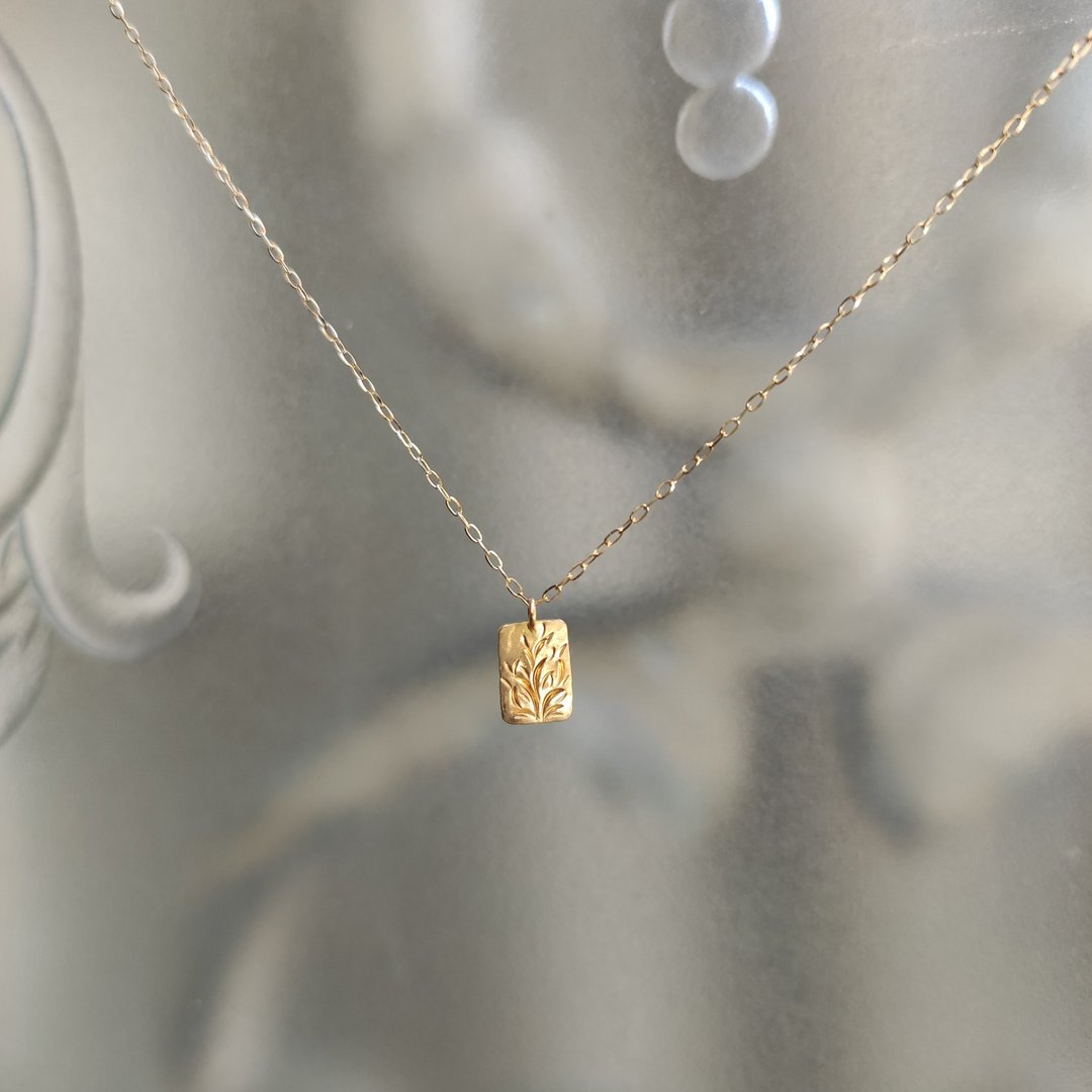 18K Gold Handmade Necklace Plate for Ladies - 项链 - 贵金属 金色