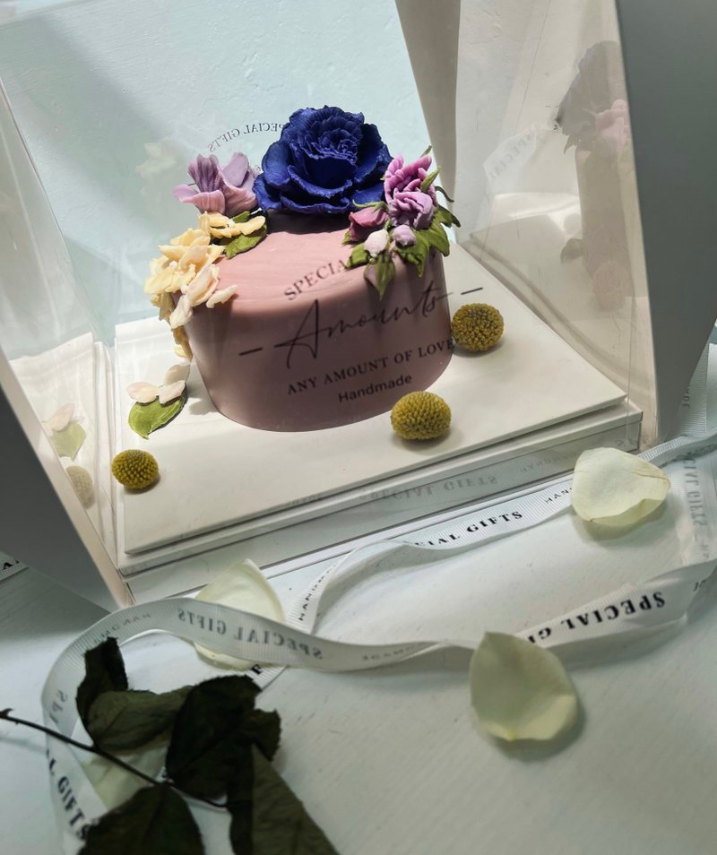 玫瑰刮刀花蜡烛台 - 蜡烛/烛台 - 蜡 多色
