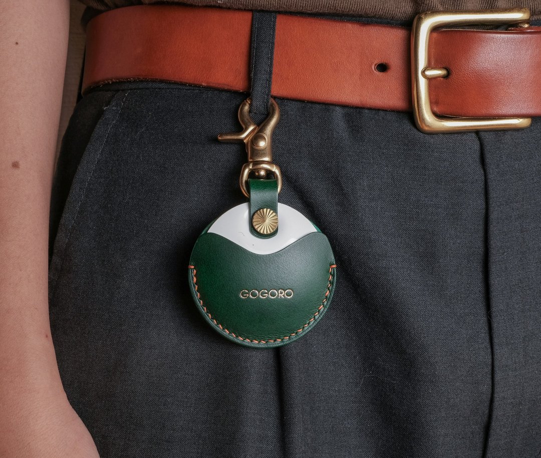 【寓吉】gogoro gogoro2 EC-05 圆形钥匙专用皮套 Key holder - 钥匙链/钥匙包 - 真皮 绿色