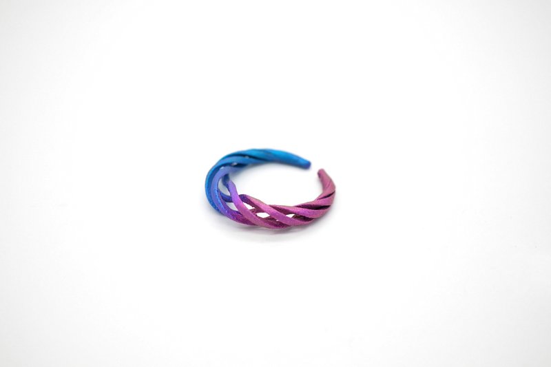 The Vivid Blue and Purple Gradation ring Circle of Seasons - 戒指 - 其他金属 紫色